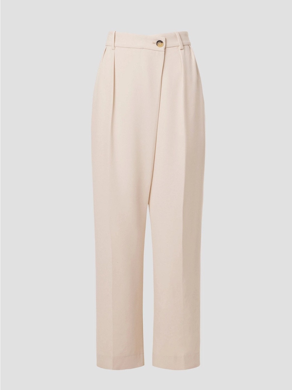ba&sh Cream High-Rise Pleated Tapered Trousers